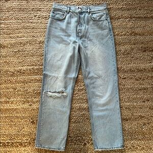 Reformation Light Wash Distressed Jeans